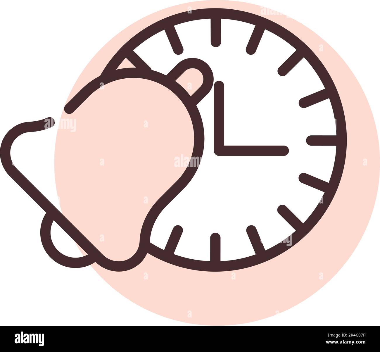 Benachrichtigungszeit, Illustration, Vektor auf weißem Hintergrund. Stock Vektor