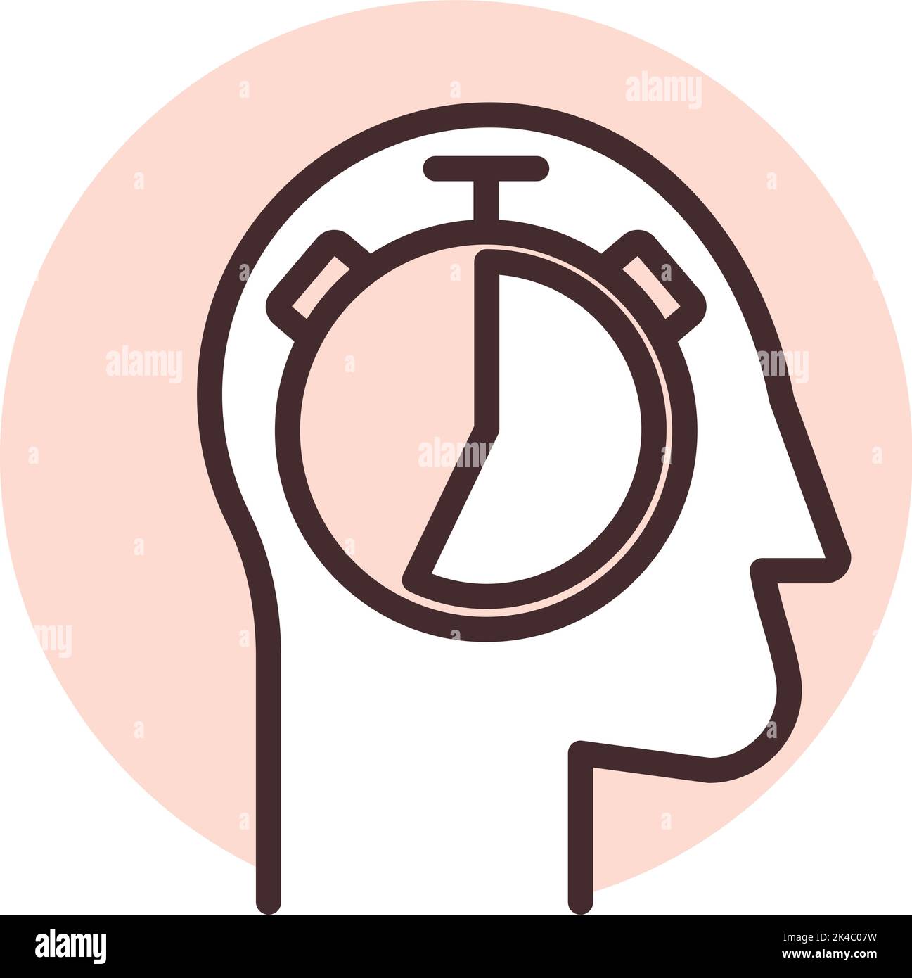 Persönliche Zeit, Illustration, Vektor auf weißem Hintergrund. Stock Vektor