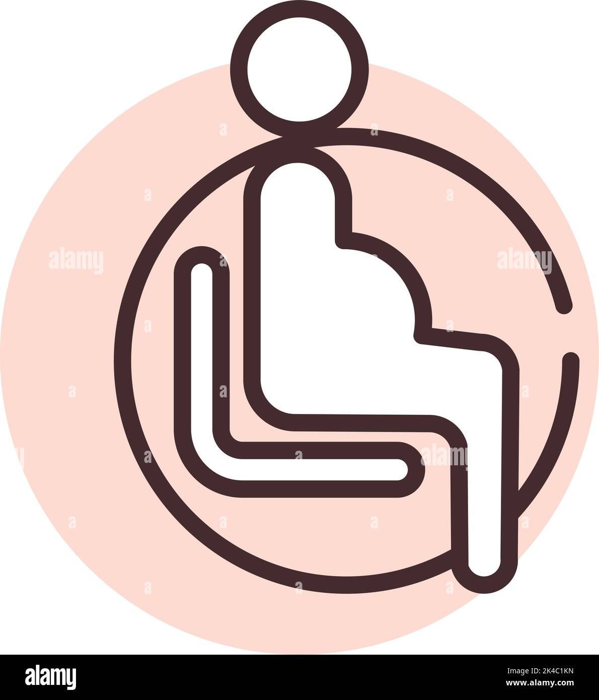 Warnschild schwanger Person, Illustration, Vektor auf weißem Hintergrund. Stock Vektor