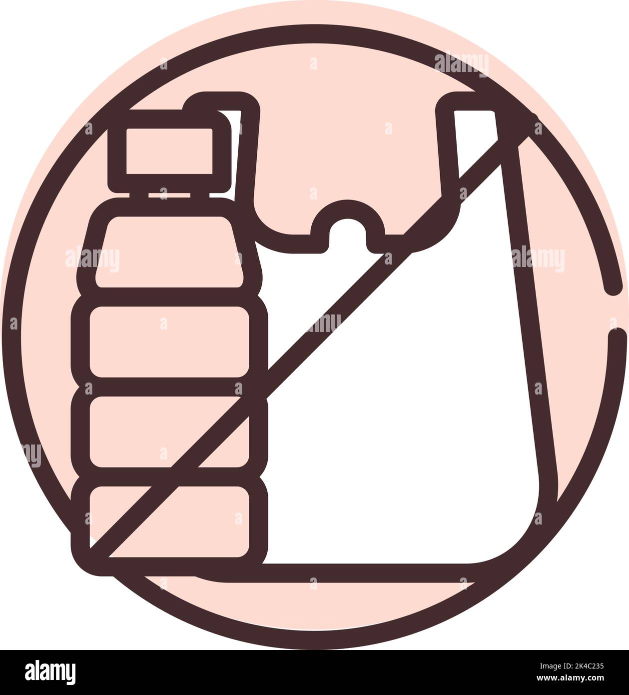 Warnschild keine Plastiktüten, Illustration, Vektor auf weißem Hintergrund. Stock Vektor