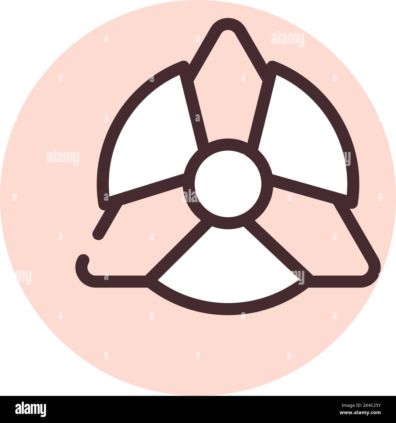 Warnsignalstrahlung, Illustration, Vektor auf weißem Hintergrund. Stock Vektor