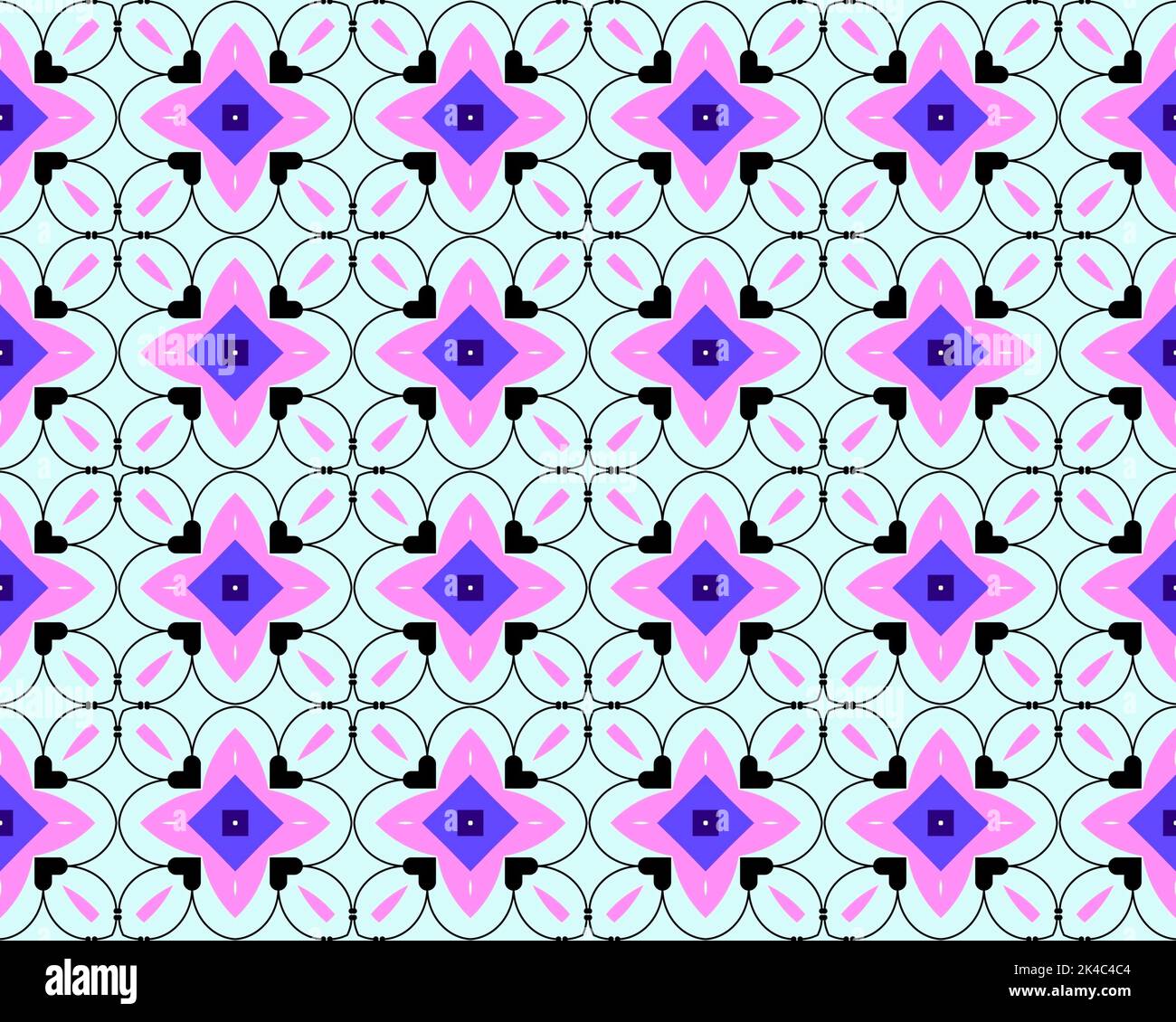 Geometrisches, nahtloses abstraktes Material Design mit mehrfarbigem Muster nativer Tribal symmetrisch perfekt für Mode Textildesign niedlicher Stoff Stockfoto