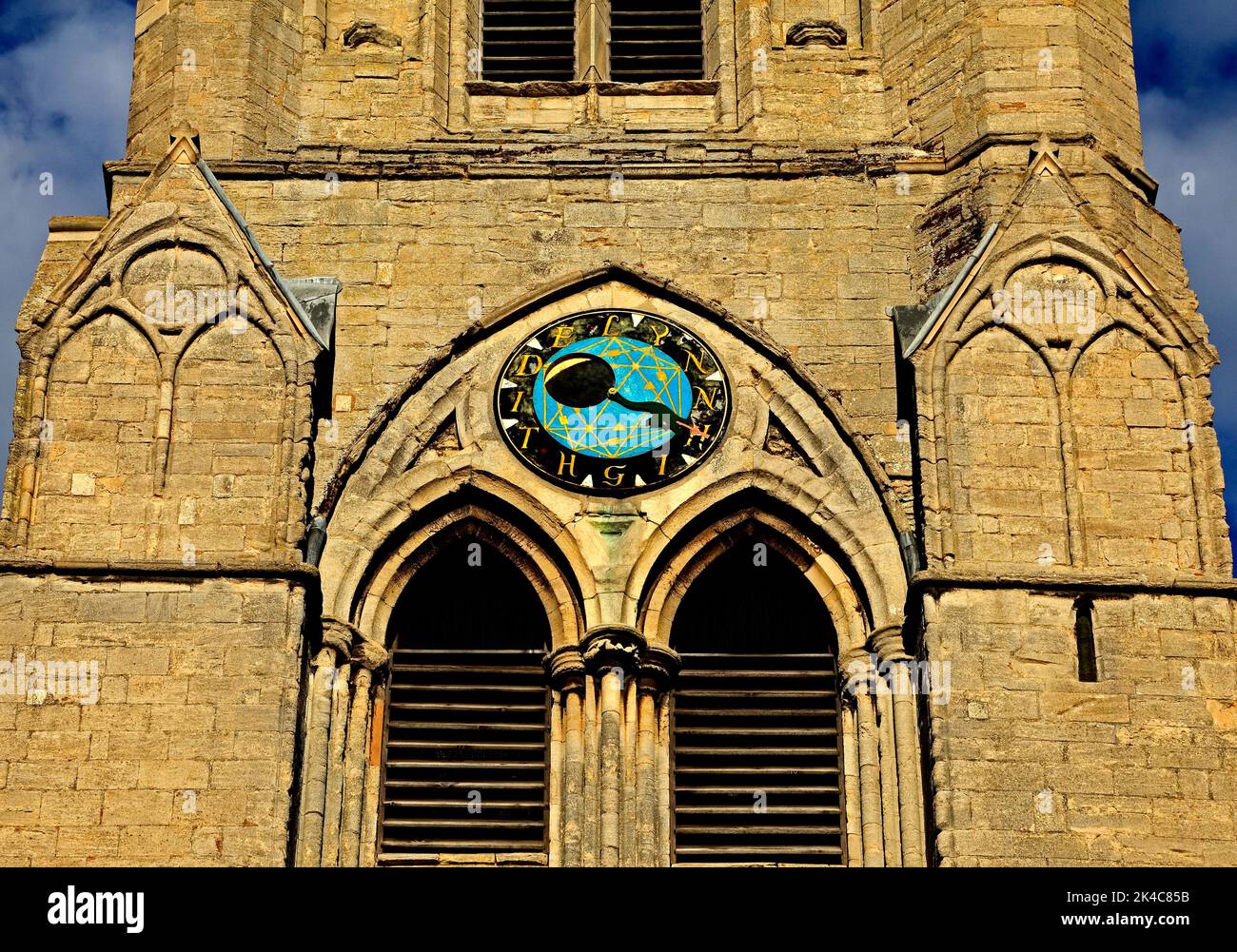 Gezeiten- und Mondphasenuhr, St. Margarets Church, Kings Lynn, Norfolk, England, VEREINIGTES KÖNIGREICH Stockfoto