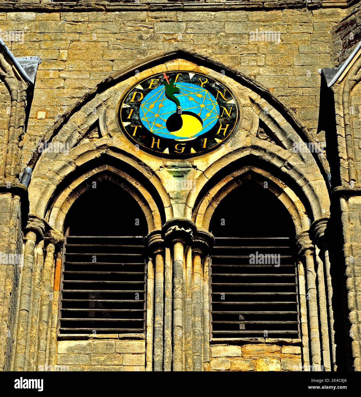 Gezeiten- und Mondphasenuhr, St. Margarets Church, Kings Lynn, Norfolk, England, VEREINIGTES KÖNIGREICH Stockfoto