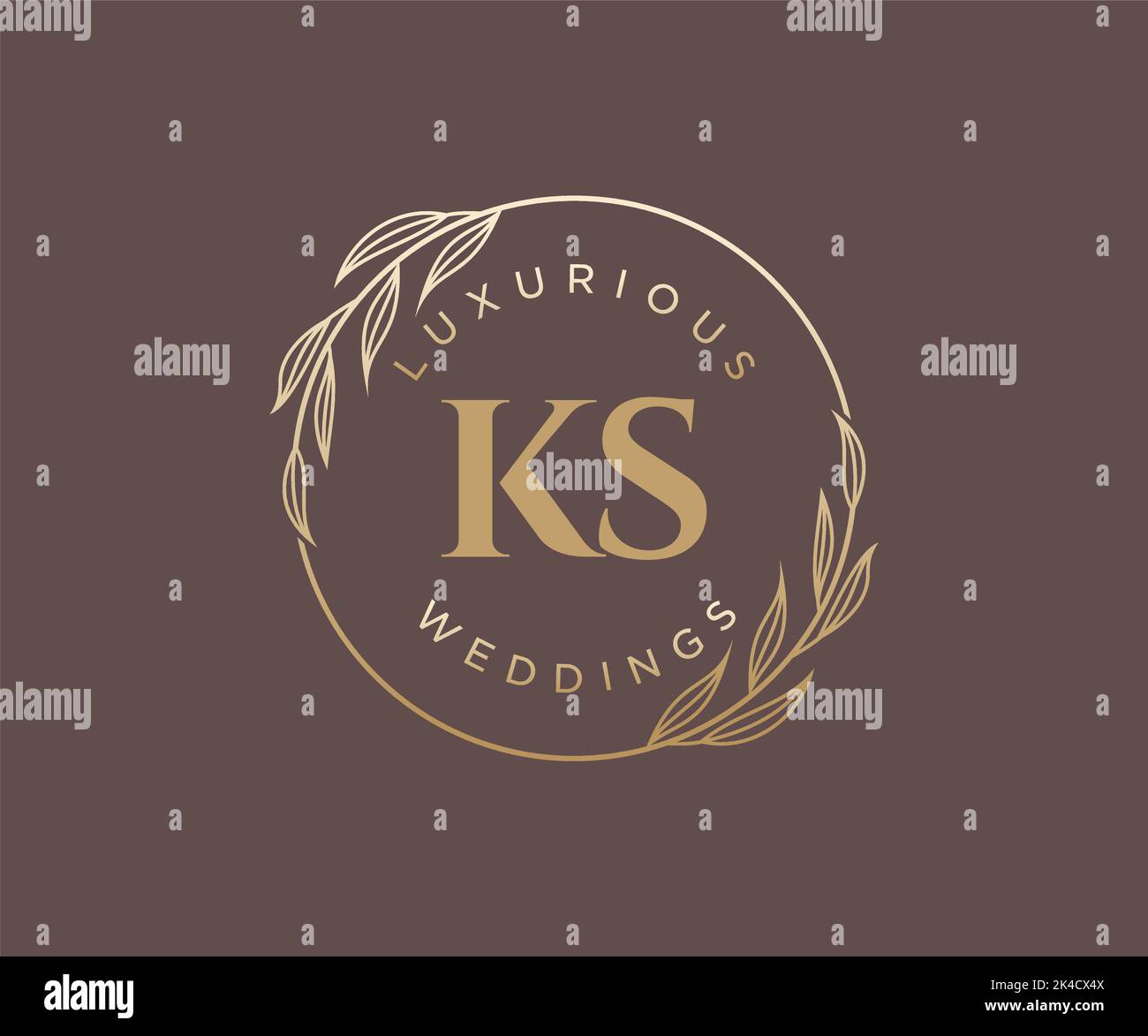 KS Initialen Brief Hochzeit Monogramm Logos Vorlage, handgezeichnete moderne minimalistische und florale Vorlagen für Einladungskarten, Save the Date, elegant Stock Vektor