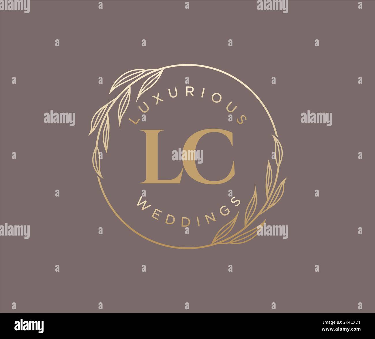 LC Initialen Brief Hochzeit Monogramm Logos Vorlage, handgezeichnete moderne minimalistische und florale Vorlagen für Einladungskarten, Save the Date, elegant Stock Vektor