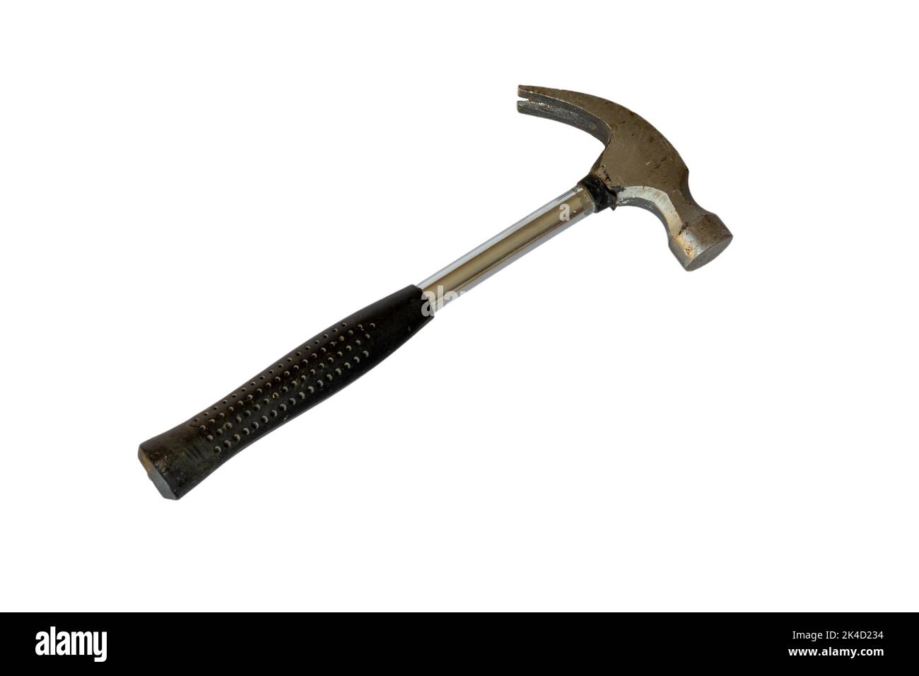 Edelstahlhammer auf weißem, isoliertem Hintergrund Stockfoto