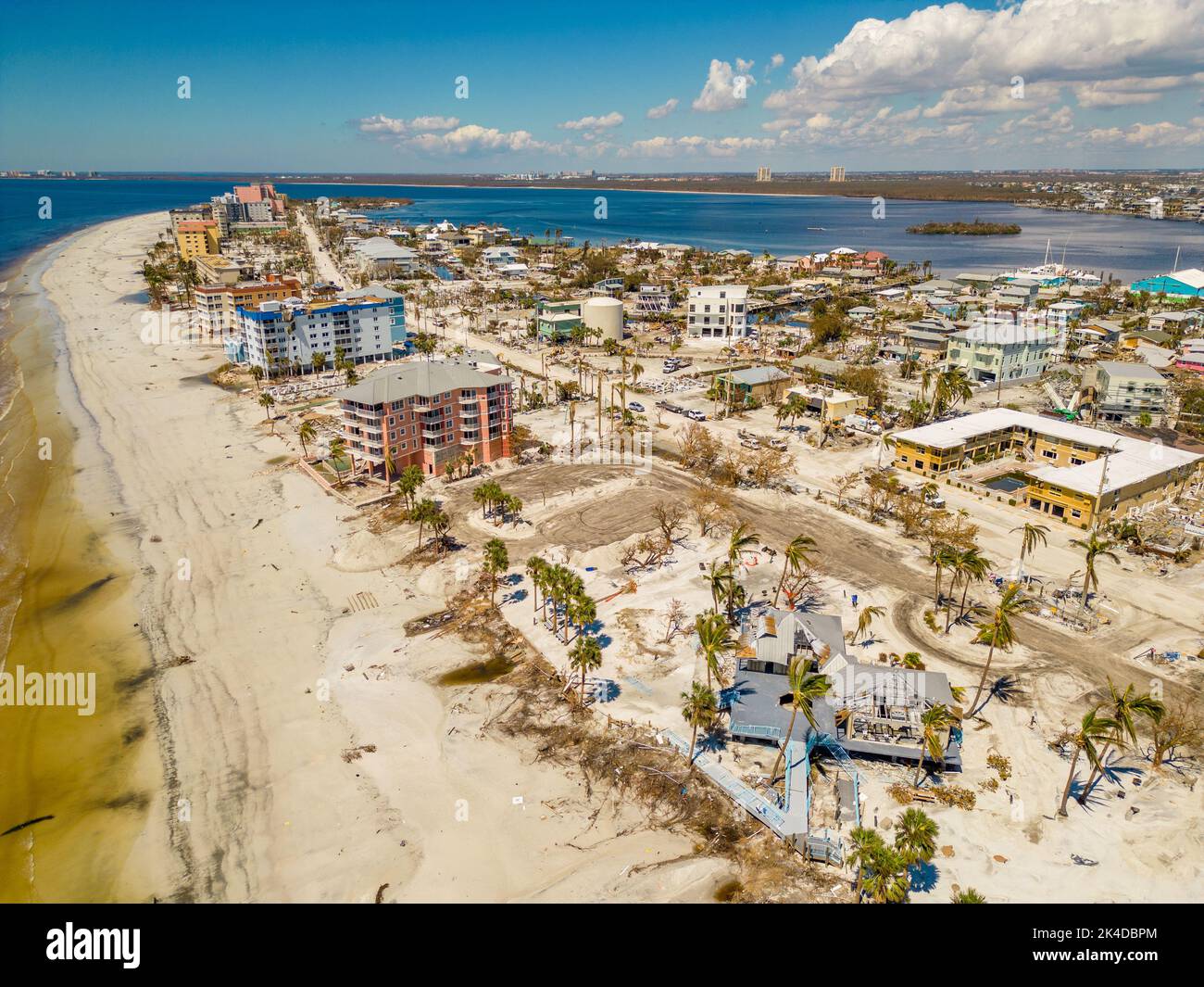 Massive Zerstörung am Fort Myers Beach nach dem Unwehen des Unwehen Ian Stockfoto