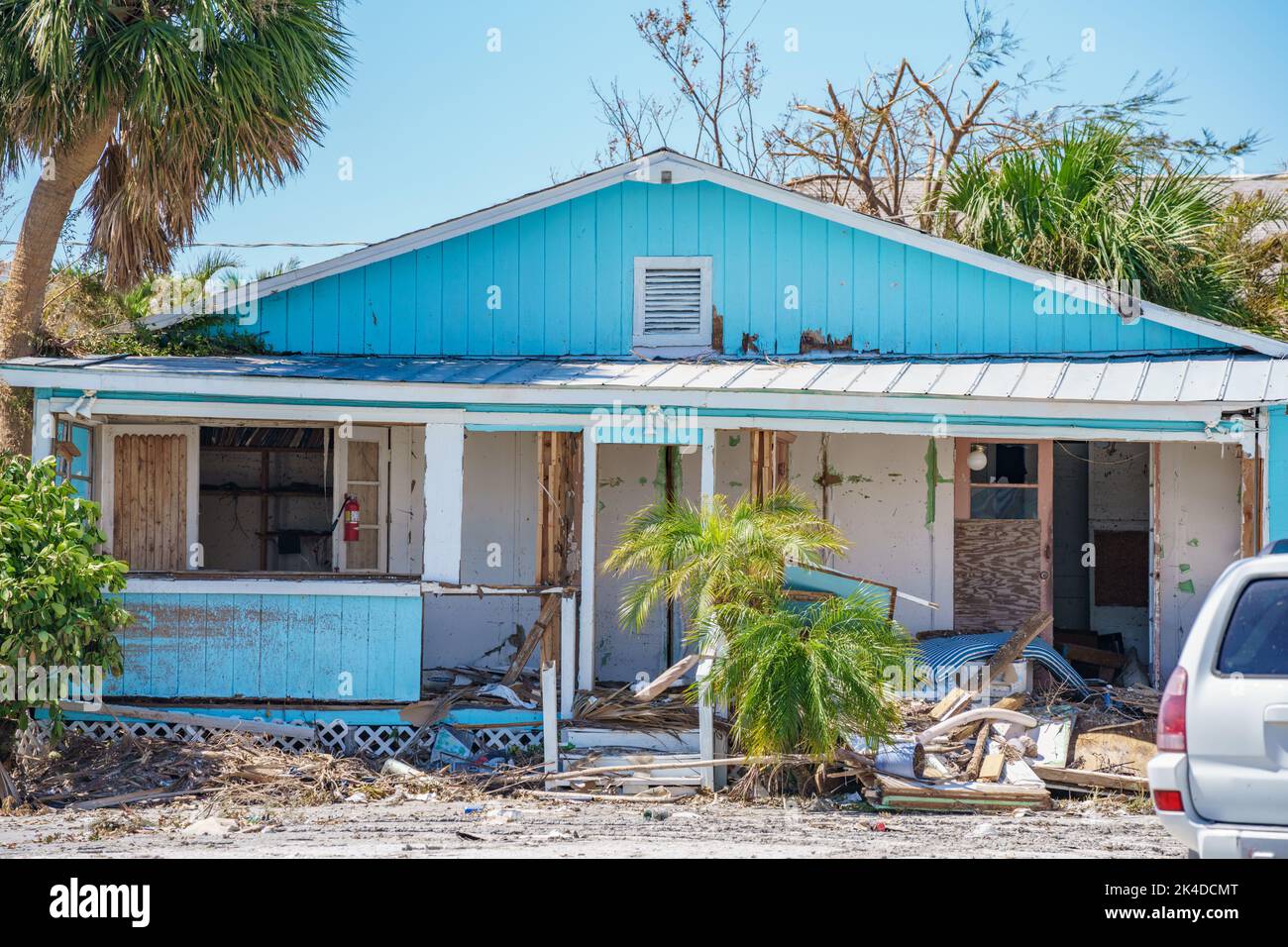 Hurrikan Ian Nachwirkungen Szene in Fort Myers FL Stockfoto