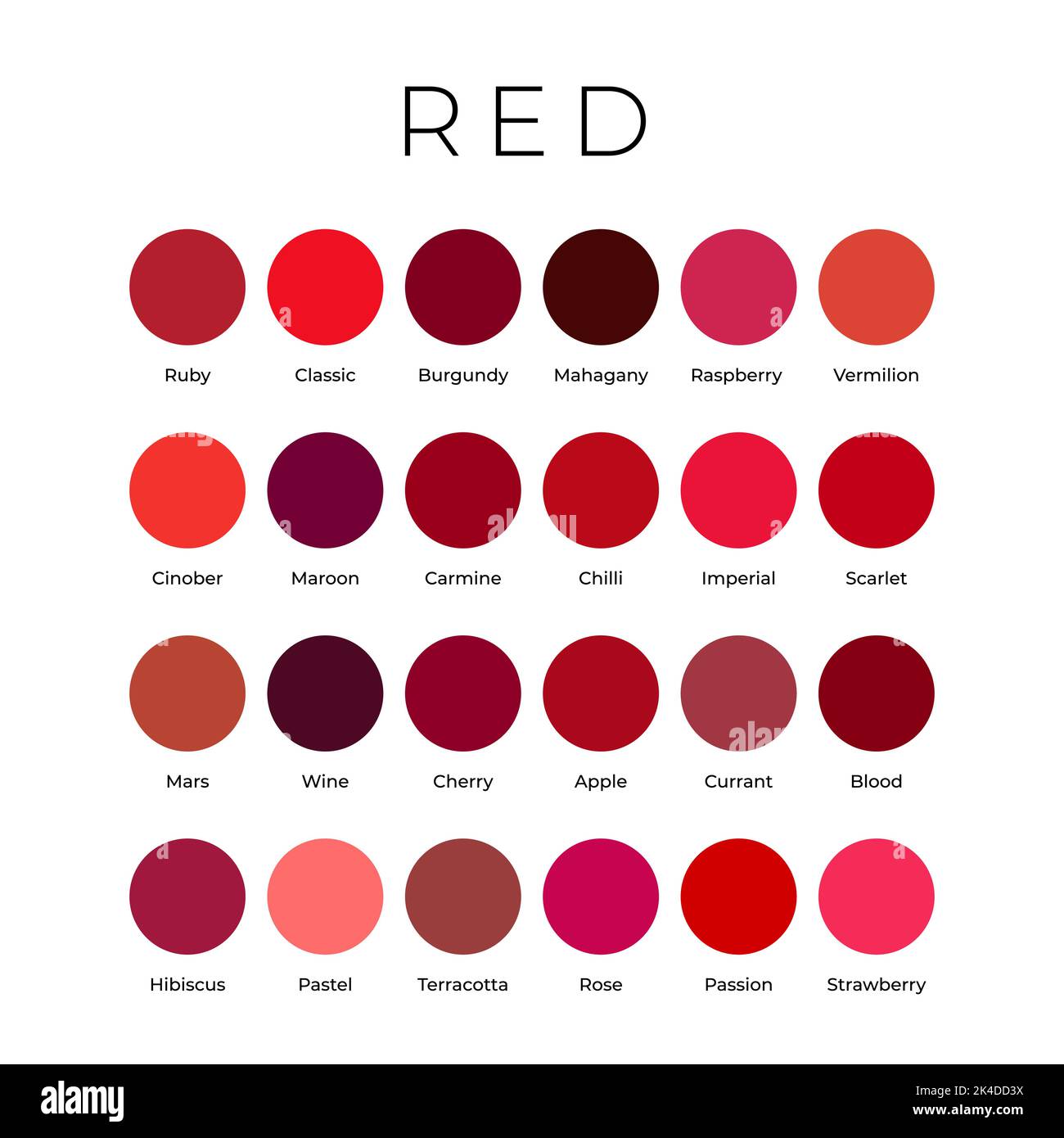 Rote Farben Namen