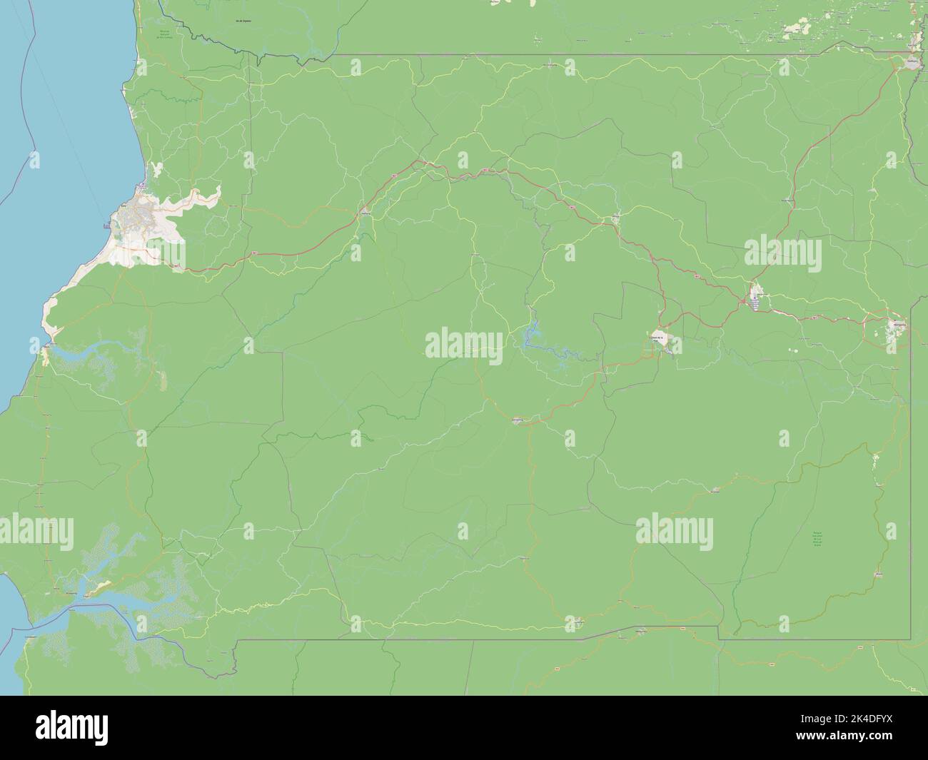 Centro Sur, Provinz Äquatorialguinea. Öffnen Sie Die Straßenkarte Stockfoto