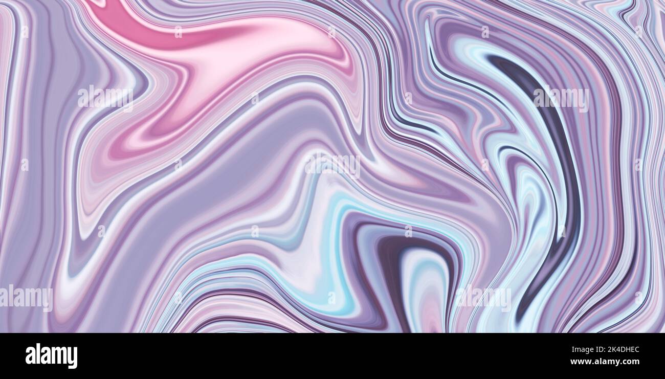 Abstrakter Hintergrund mit rosa und violetten Linien, digitaler Panorama-Hintergrund, Wirbeleffekt. Kreatives Designelement. Kunstdekoration, Farbe fließt. Kolo Stockfoto