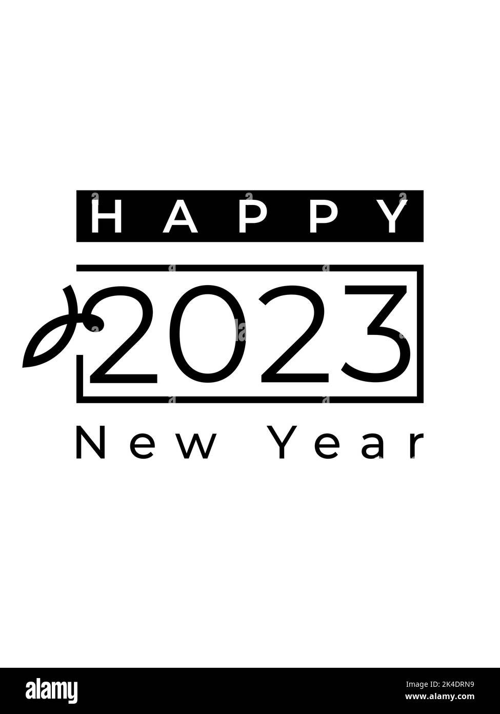 Frohes neues Jahr 2023 Einladung Design Vorlage. Vektorgrafik für Grußkarte, Flyer, Poster. Stock Vektor