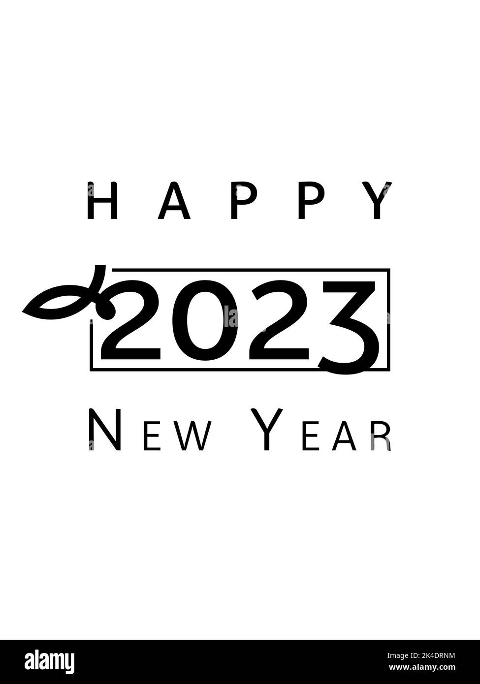 Frohes neues Jahr 2023 Einladung Design Vorlage. Vektorgrafik für Grußkarte, Flyer, Poster. Stock Vektor