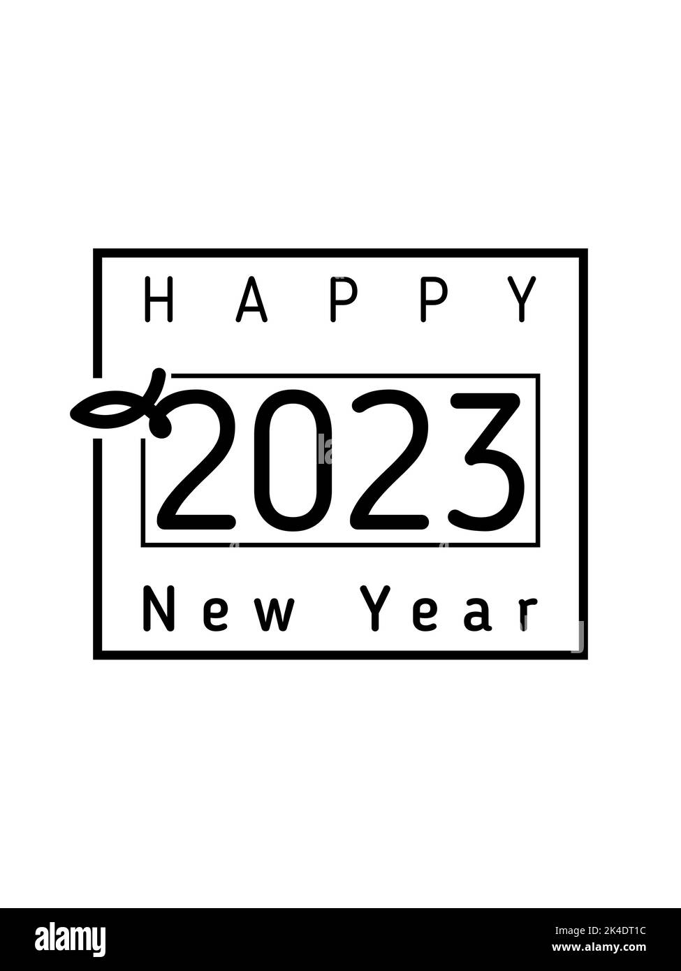 Frohes neues Jahr 2023 Einladung Design Vorlage. Vektorgrafik für Grußkarte, Flyer, Poster. Stock Vektor