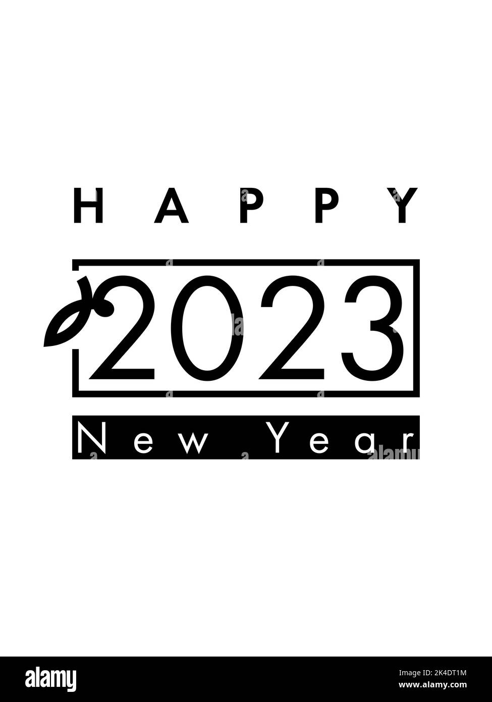 Frohes neues Jahr 2023 Einladung Design Vorlage. Vektorgrafik für Grußkarte, Flyer, Poster. Stock Vektor