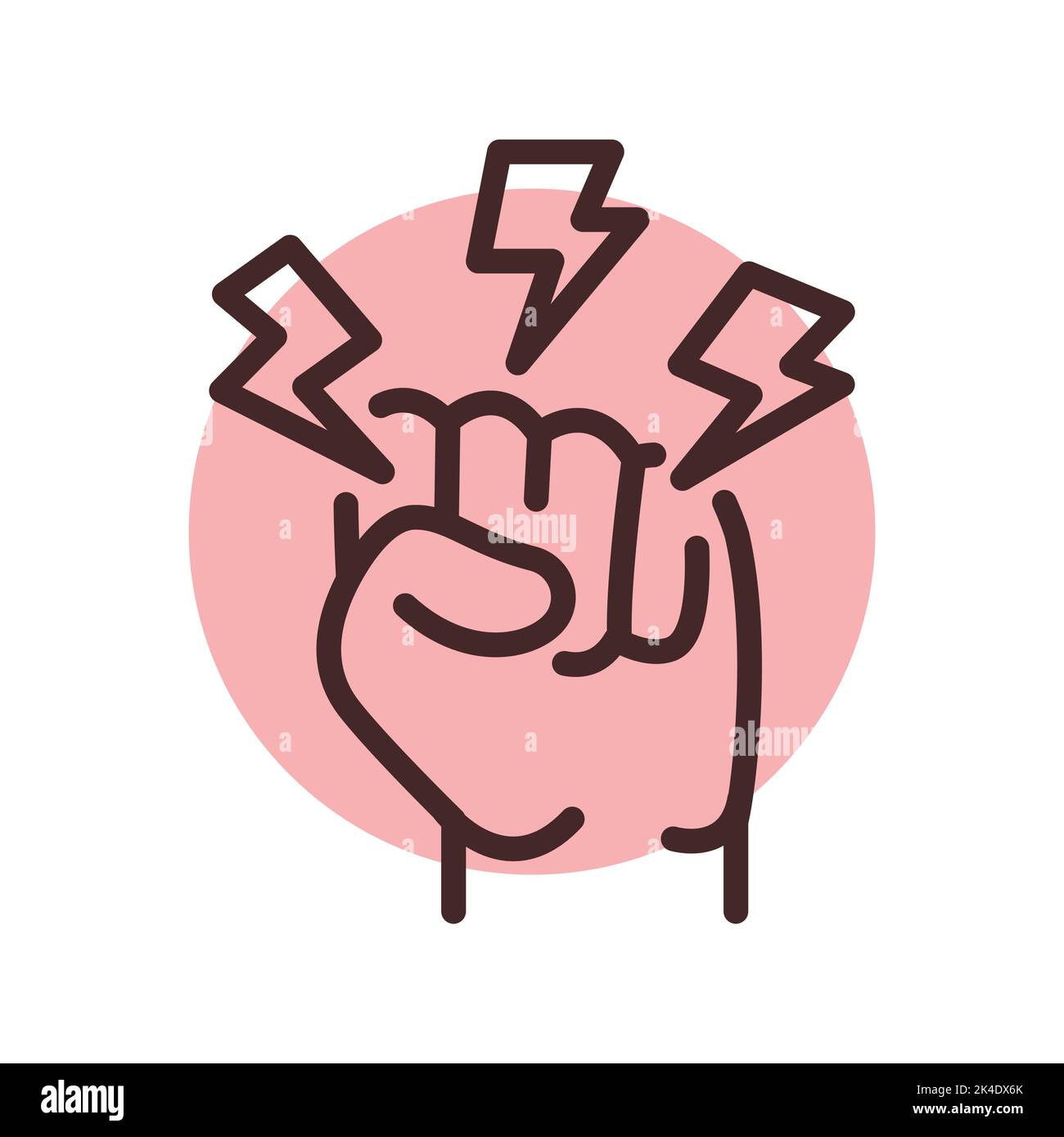 Symbol für die farbige Linie „Aggression“. Piktogramm für Webseite Stock Vektor