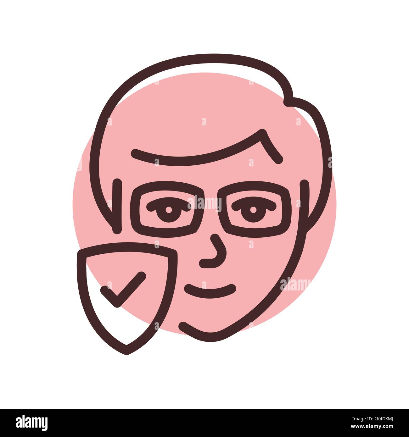 Symbol für farbige Linie der Computerbrille. Piktogramm für Webseite Stock Vektor