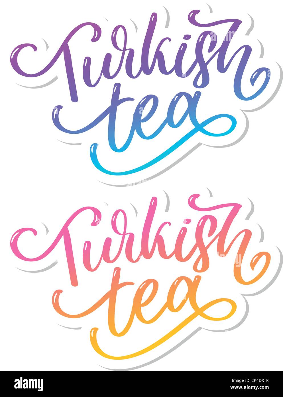 Türkische Traditionen der Teezeremonie. Teezeit. Dekorative Elemente für Ihr Design. Vektor-Illustration mit orientalischer Tasse auf weißem Hintergrund. Stock Vektor