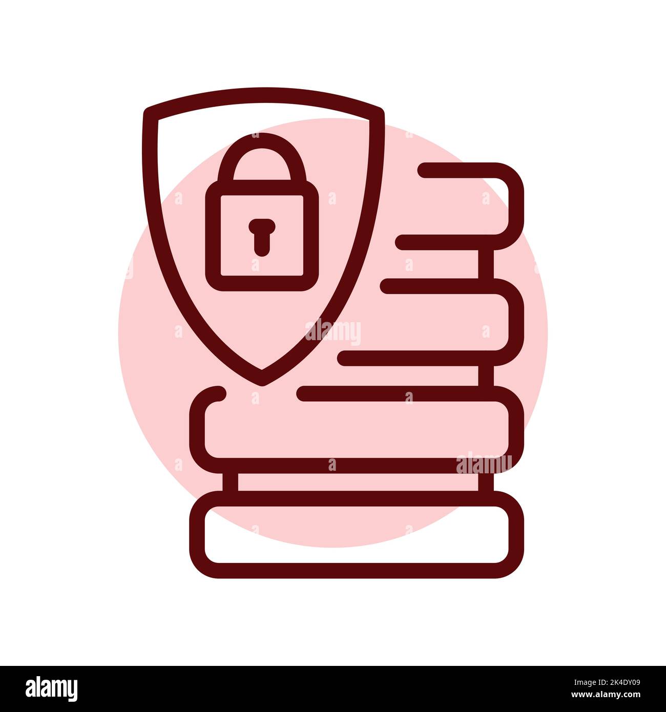 Symbol für die farbige Linie des Datenschutzes. Piktogramm für Webseite Stock Vektor