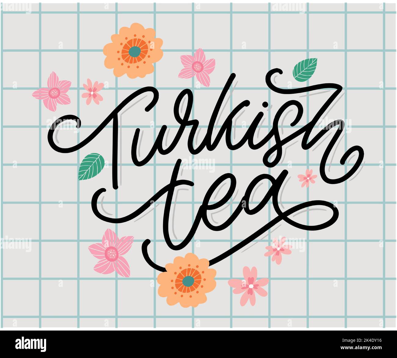 Türkische Traditionen der Teezeremonie. Teezeit. Dekorative Elemente für Ihr Design. Vektor-Illustration mit orientalischer Tasse auf weißem Hintergrund. Stock Vektor