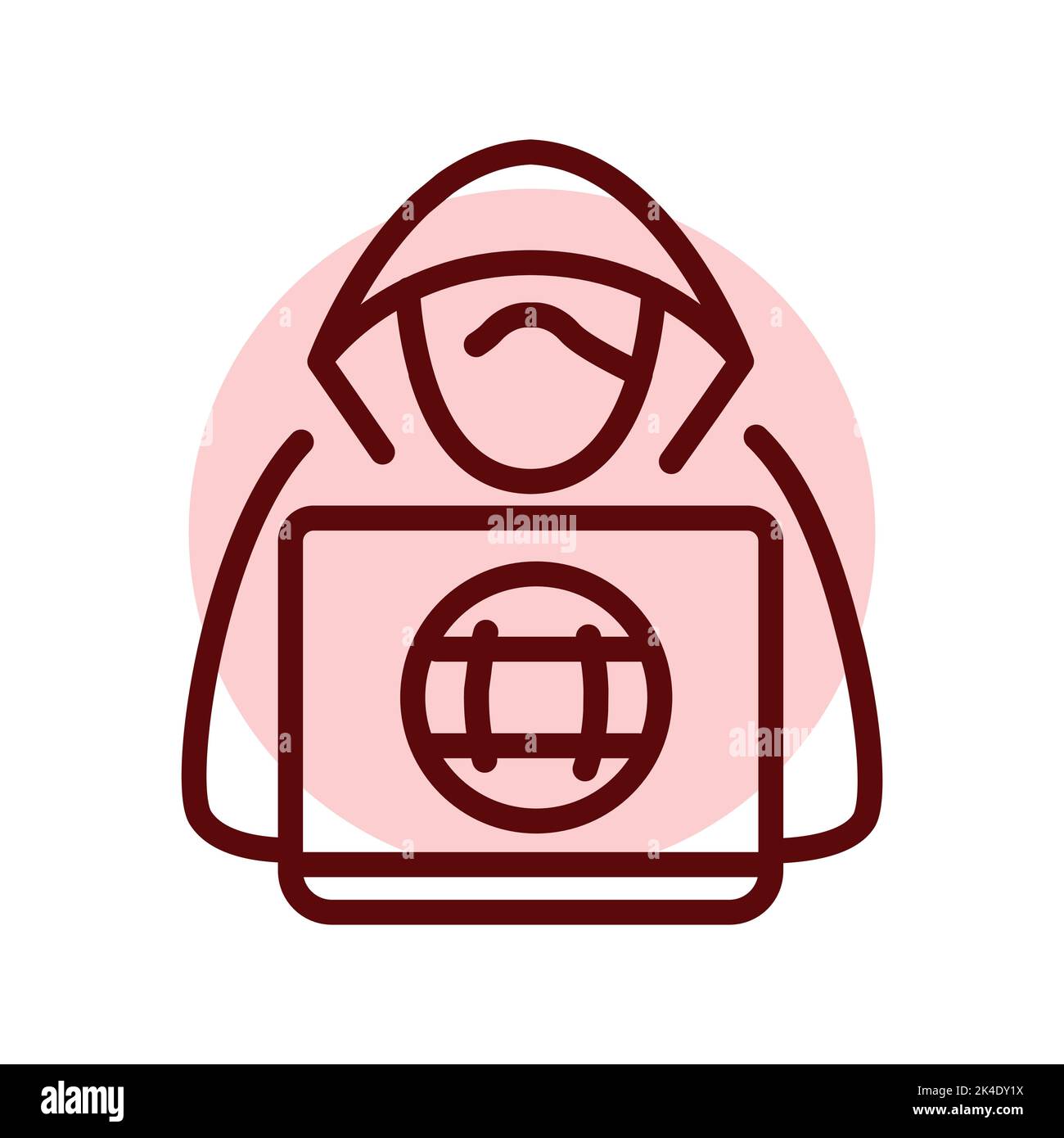Symbol für die farbige Hackerzeile. Piktogramm für Webseite Stock Vektor