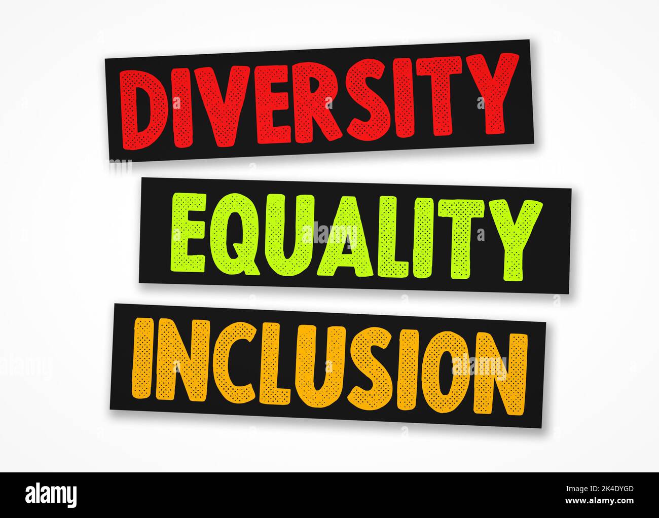 Vielfalt, Gleichberechtigung und Integration Stockfoto