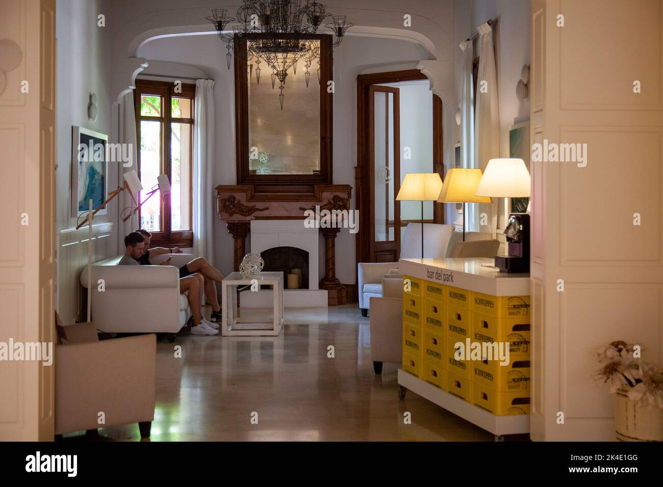 Mittleres Sitges Park Hotel - Foyer Im Innenbereich - Sitges - Spanien Stockfoto