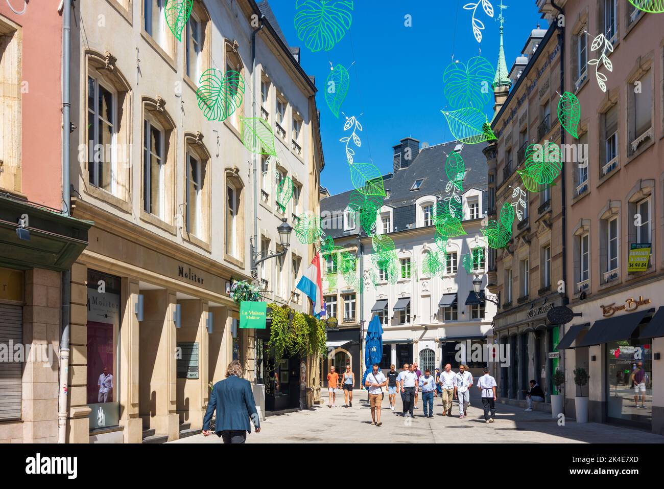 Luxemburg-Stadt (Lëtzebuerg; Luxemburg): Straße in der Altstadt, Luxemburg Stockfoto