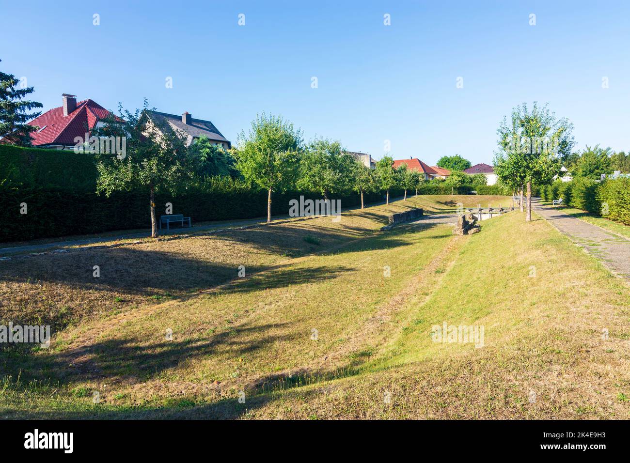 Mersch (Miersch): Ehemaliges Wasserbecken der römischen Villa in , Luxemburg Stockfoto