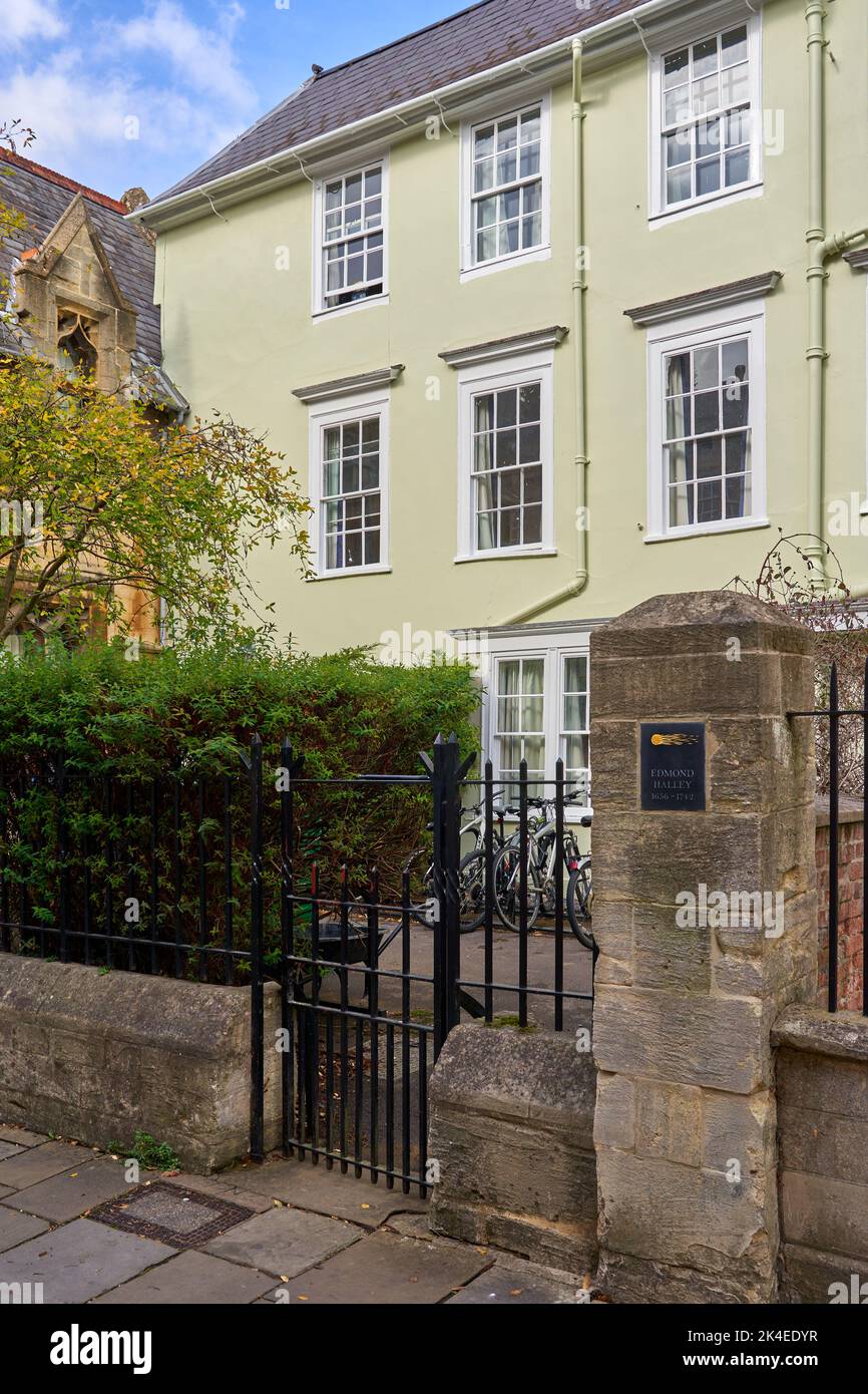 Edmund Halleys Haus, Oxford, Großbritannien Stockfoto