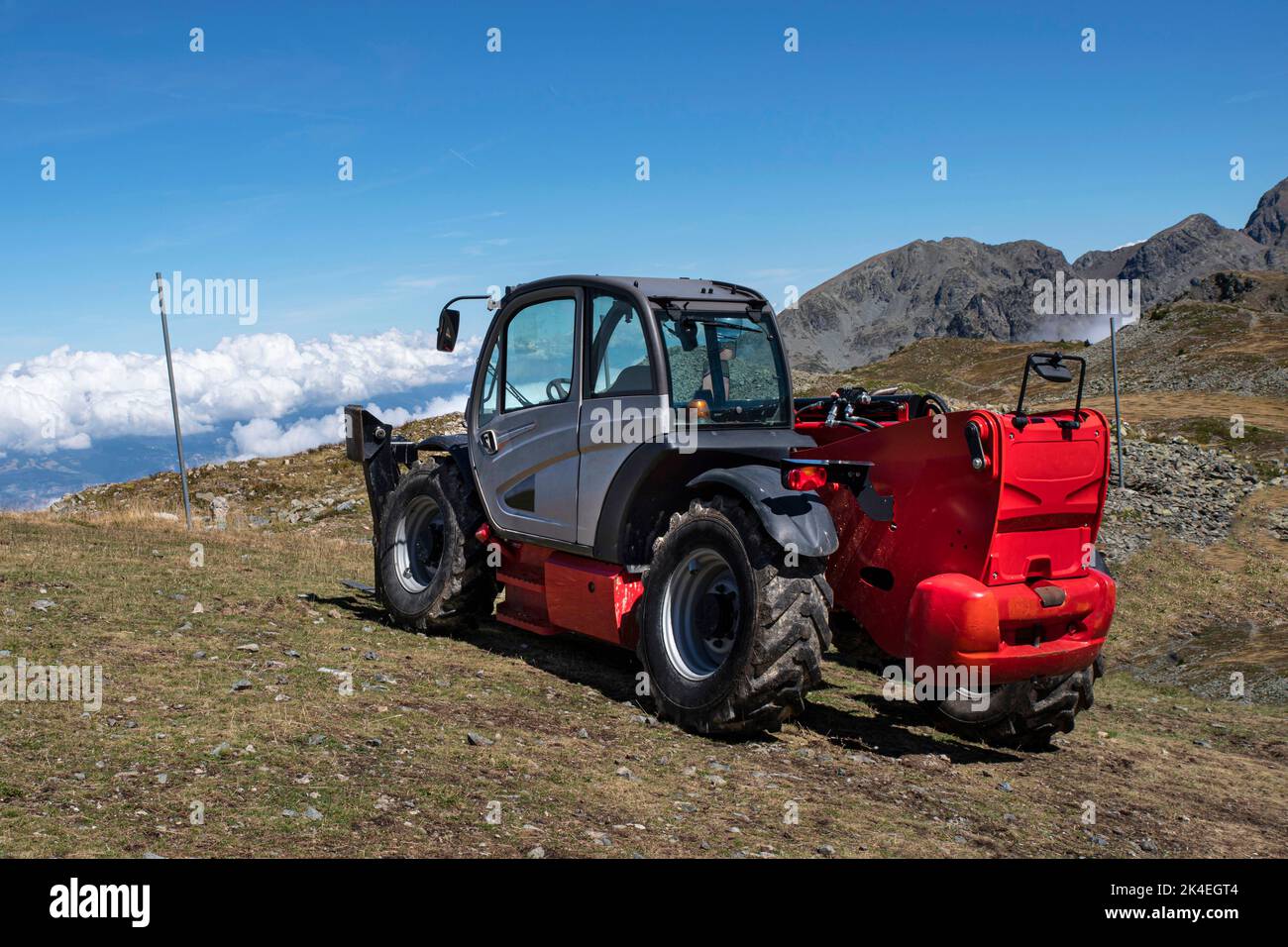 Baumaschinen für Hochgebirgsgebiete Stockfoto