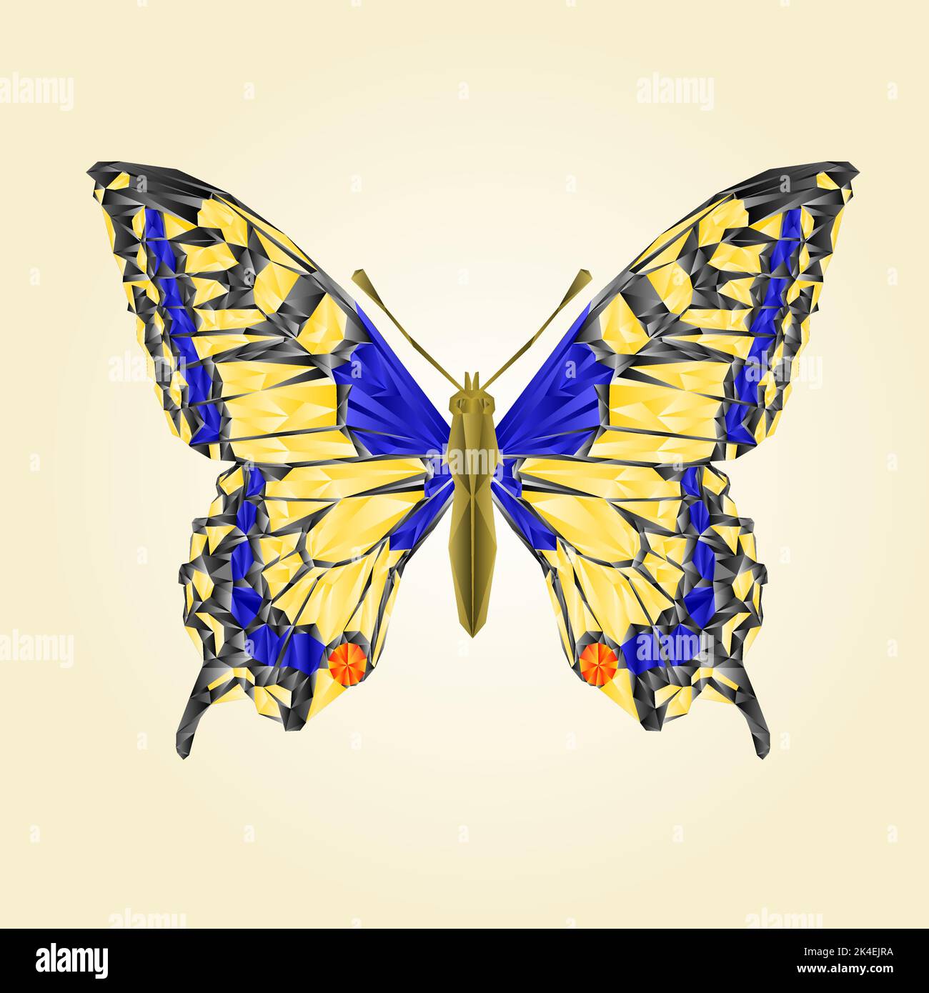 Schmetterling Schwalbenschwanz schöne Insekten Polygone Vektor-Illustration Stock Vektor