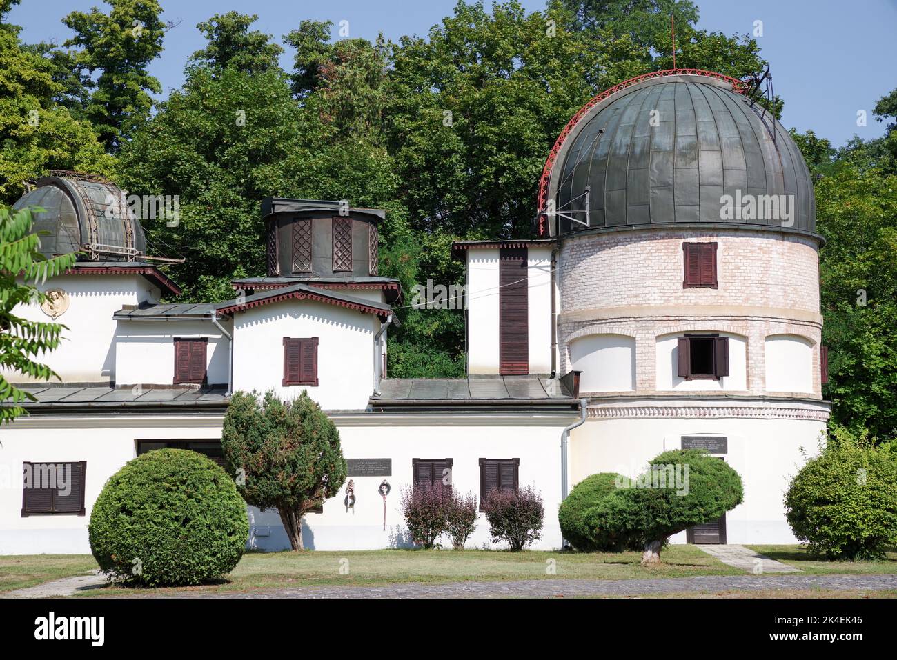 Astronomische Sternwarte in Hurbanovo, gegründet von Dr. Nichola Thege Konkoly im Jahr 1871 - die älteste Sternwarte in der Slowakei Stockfoto