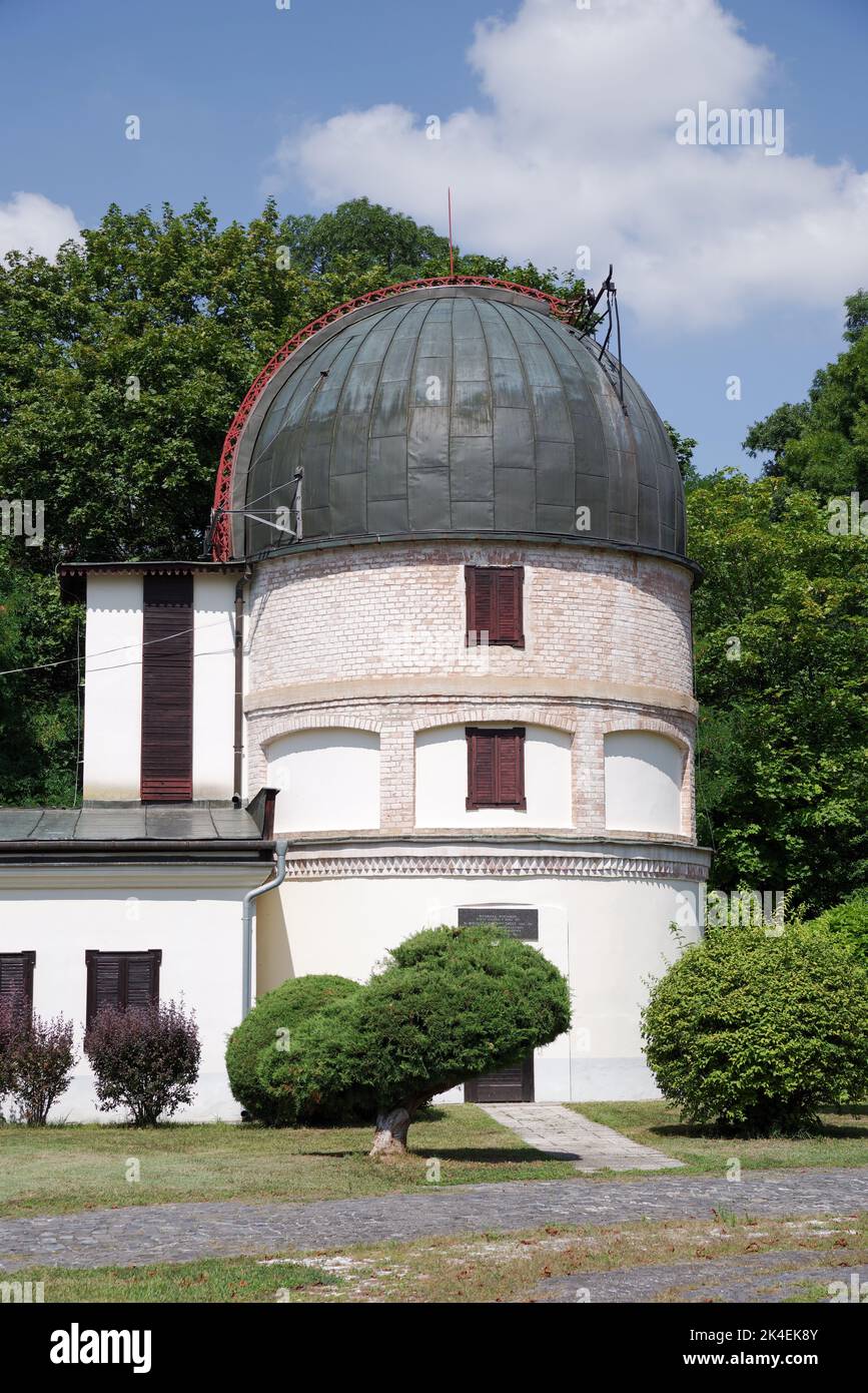 Astronomische Sternwarte in Hurbanovo, gegründet von Dr. Nichola Thege Konkoly im Jahr 1871 - die älteste Sternwarte in der Slowakei Stockfoto