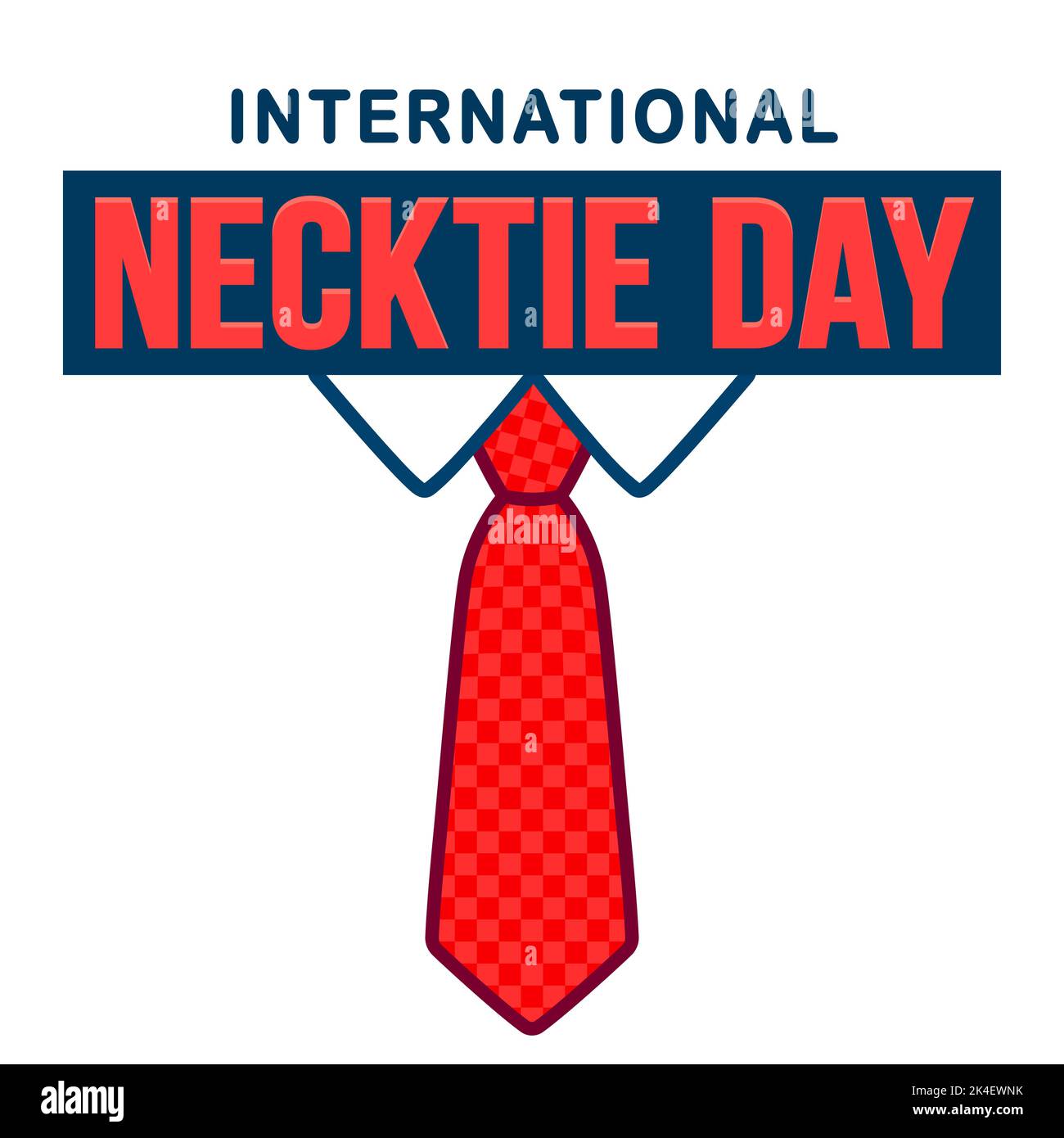 Banner zum internationalen Necktie Day. Einfache moderne Vektor Clip Art Illustration. Stock Vektor