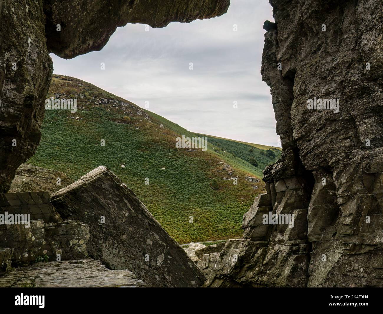 Blick vom Gipfel des Castle Rock, Valley of Rocks, North Devon, England. Stockfoto