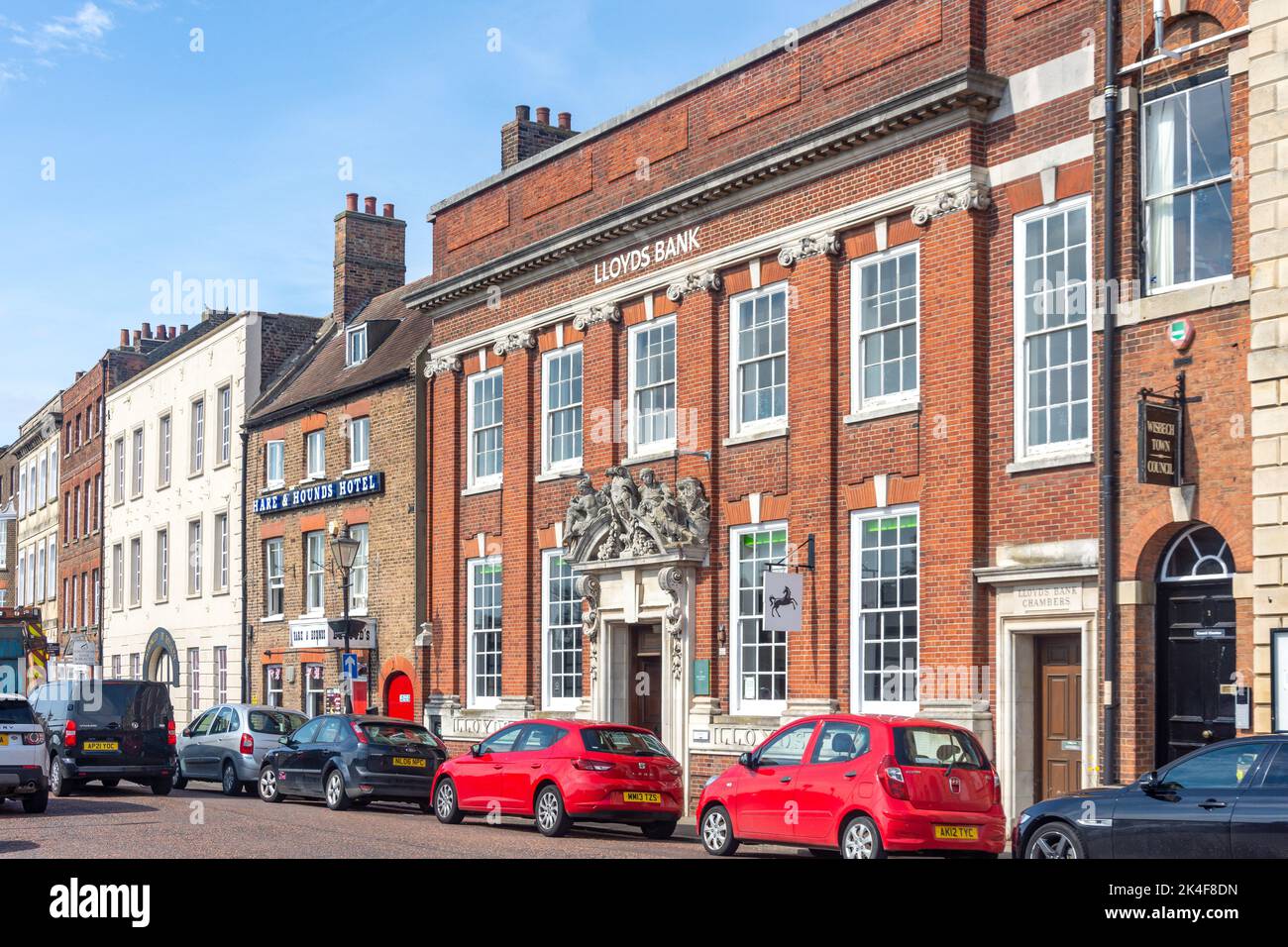 Gebäude aus der Zeit, North Brink, Wisbech, Cambridgeshire, England, Vereinigtes Königreich Stockfoto