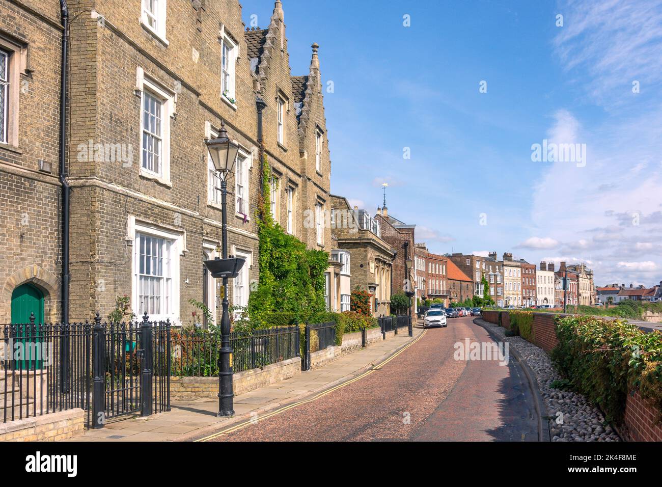 Georgische Gebäude, North Brink, Wisbech, Cambridgeshire, England, Vereinigtes Königreich Stockfoto