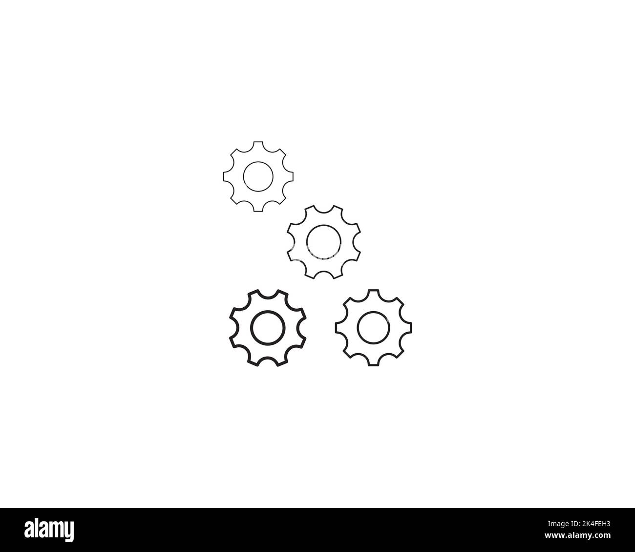 Einstellen des Zahnradsymbols für das Zahnrad des Werkzeuggetriebes, Abbildung des Symbols Stock Vektor