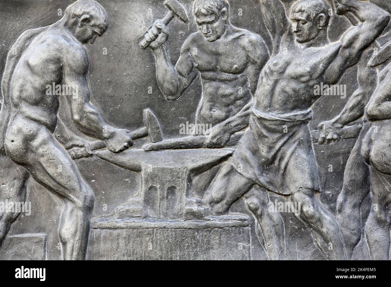 Schmiede. Skulptur. Französisch-Österreichische Handelskammer. CCFA. Wien. Österreich. Europa. Stockfoto