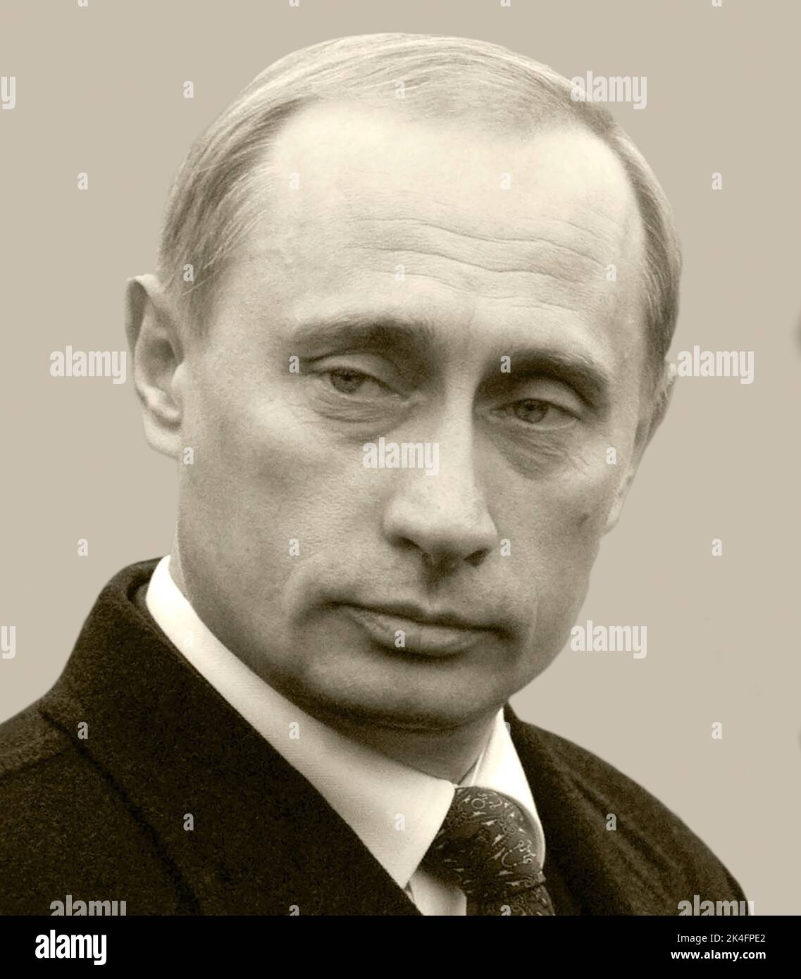 Wladimir Wladimirowitsch Putin Premierminister von Russland Schwarz und Weiß Stockfoto