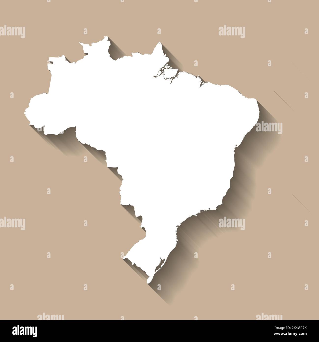 Brasilien Vektor Landkarte Silhouette Stock Vektor