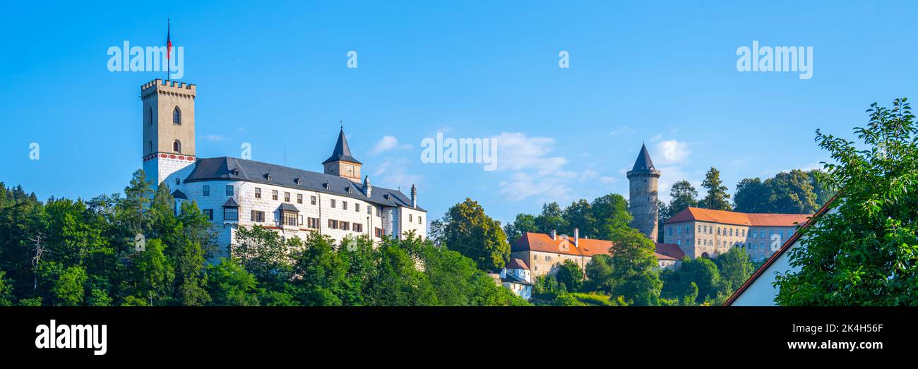 Rozmberk - romantisches Schloss in Südböhmen Stockfoto