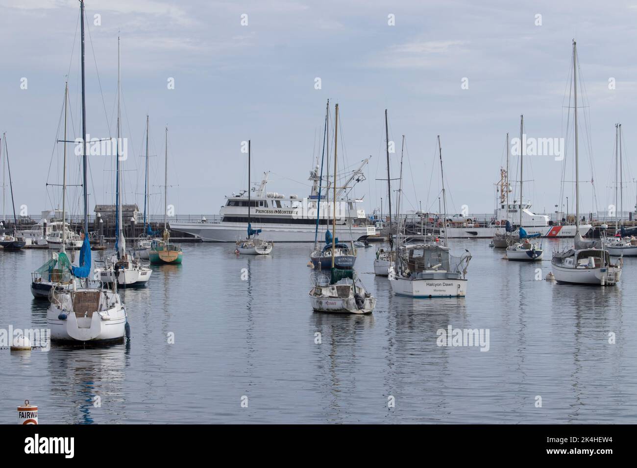 Boote auf der Monterey Bay Stockfoto