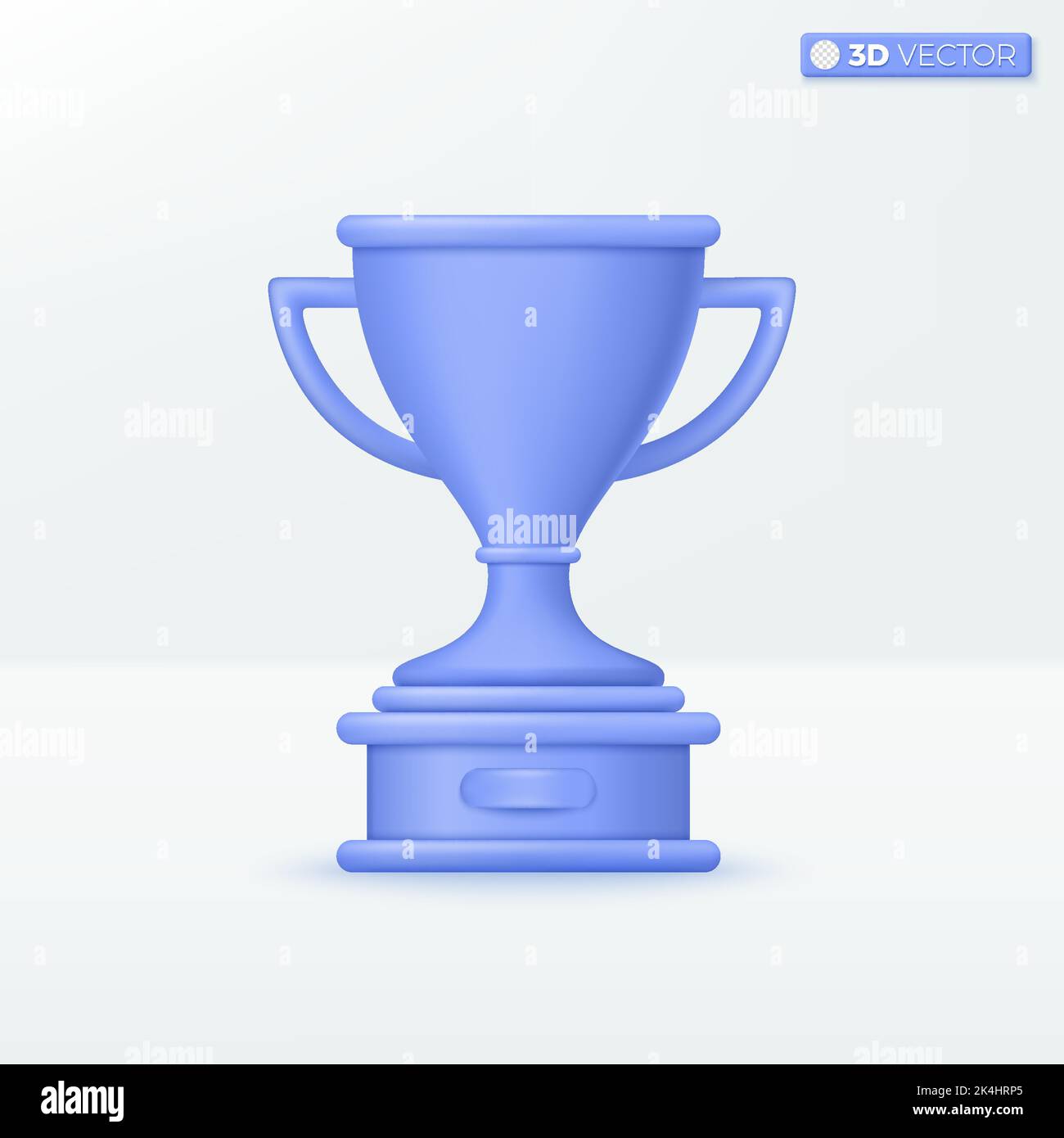 Blue Trophy Cup Symbol-Symbole. champions Belohnungen Zeremonie, Erfolg, 1. Gewinner-Konzept. 3D Vektor isoliertes Illustrationsdesign. Cartoon Pastell Minimal Stock Vektor