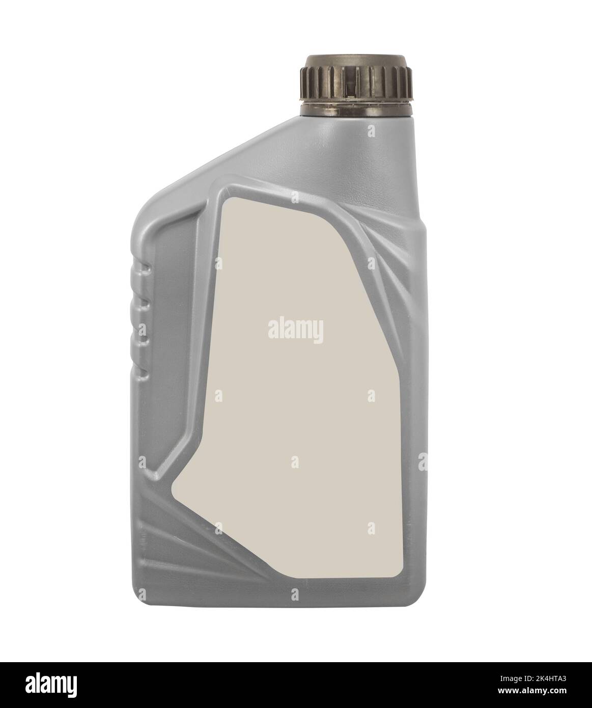 Kunststoffflasche mit Motoröl isoliert auf weißem Hintergrund Stockfoto