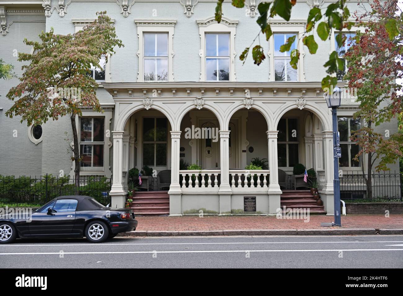 Wohngebäude in der historischen Altstadt von Alexandria, Virginia. Stockfoto