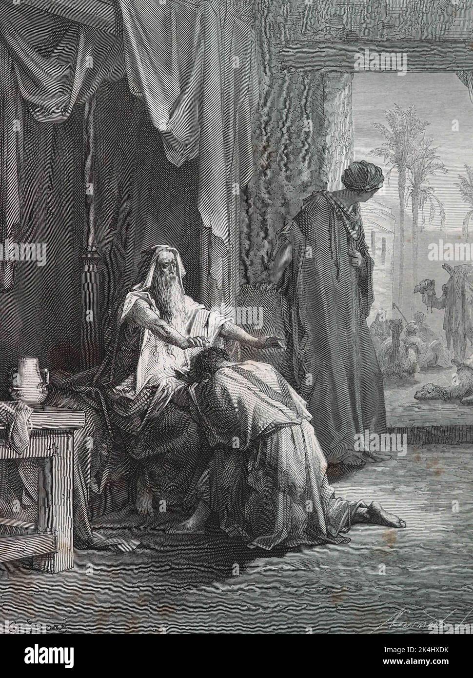 Isaak Jakob. Illustration von Gustave Dore aus der dritten