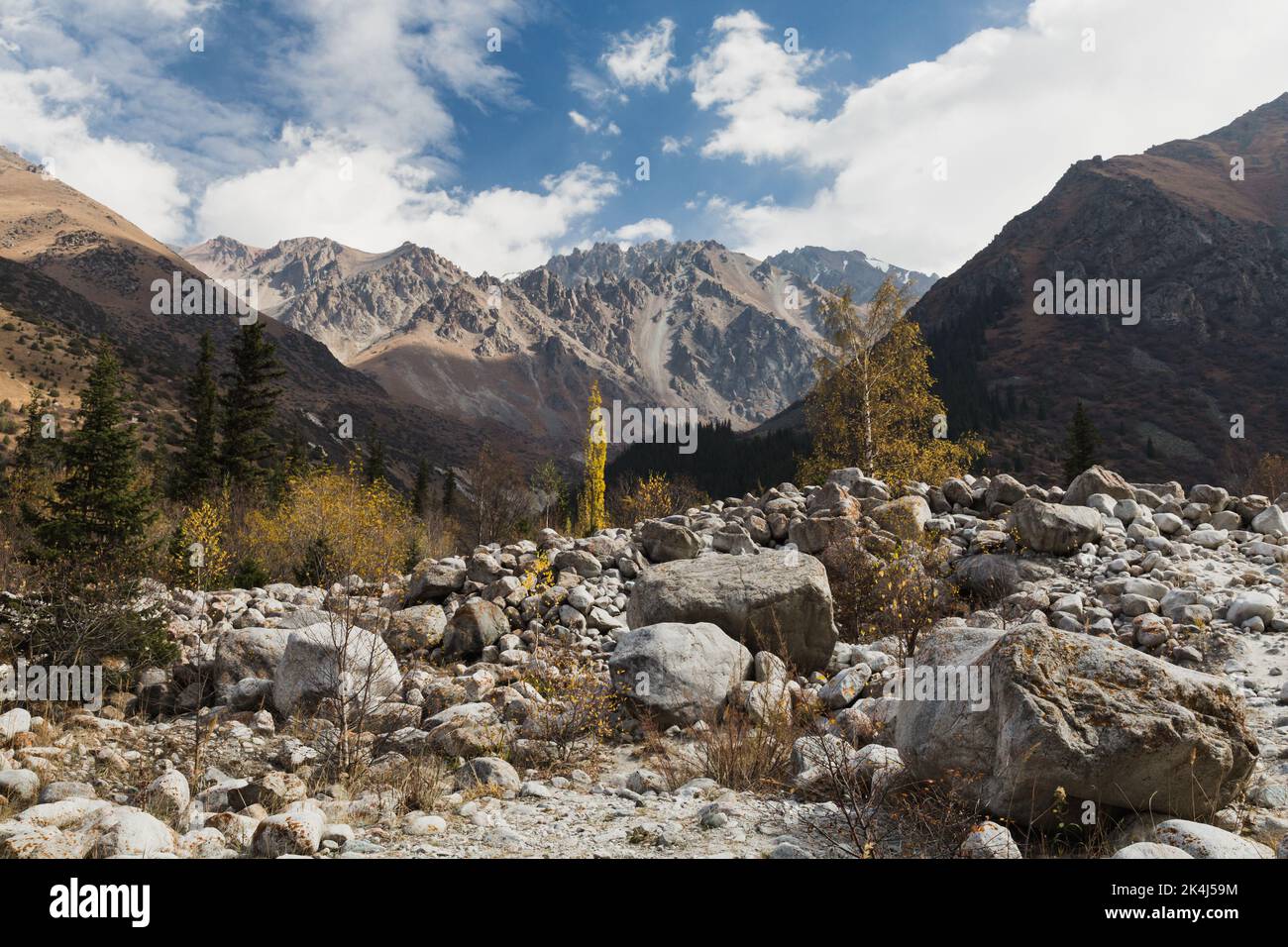 Landschaft über dem Ala Archa Pass, Kirgisistan. Stockfoto